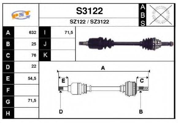 SNRA S3122 Приводний вал