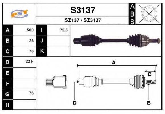 SNRA S3137 Приводний вал