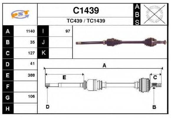 SNRA C1439 Приводний вал