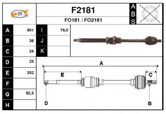 SNRA F2181 Приводний вал