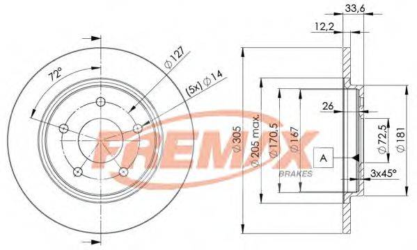 FREMAX BD5173 гальмівний диск