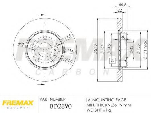 FREMAX BD2890 гальмівний диск