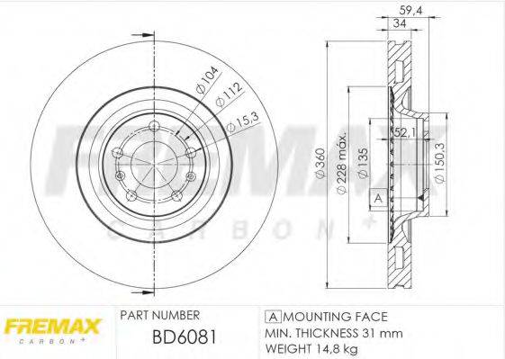 FREMAX BD6081 гальмівний диск