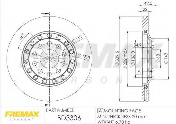 FREMAX BD3306 гальмівний диск