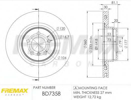 FREMAX BD7358 гальмівний диск