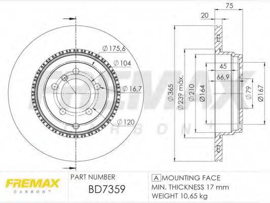 FREMAX BD7359 гальмівний диск