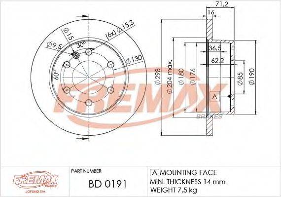 FREMAX BD0191 гальмівний диск