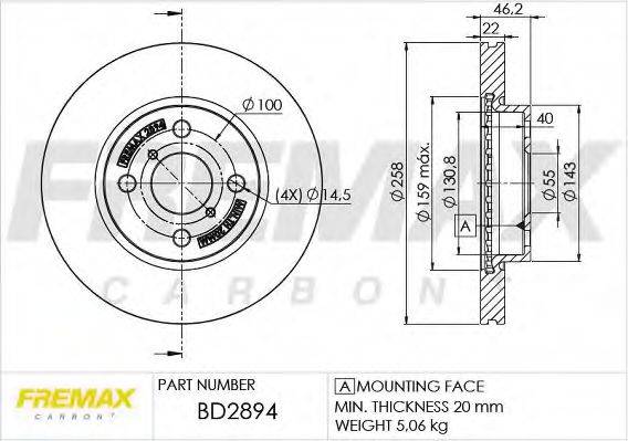 FREMAX BD2894 гальмівний диск