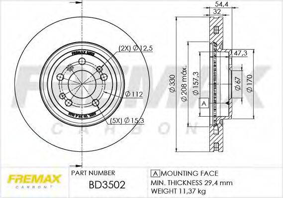 FREMAX BD3502 гальмівний диск