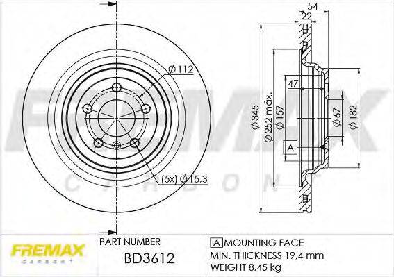 FREMAX BD3612 гальмівний диск