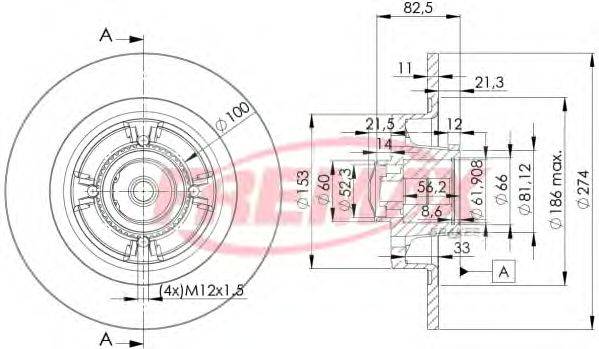 FREMAX BD1181 гальмівний диск