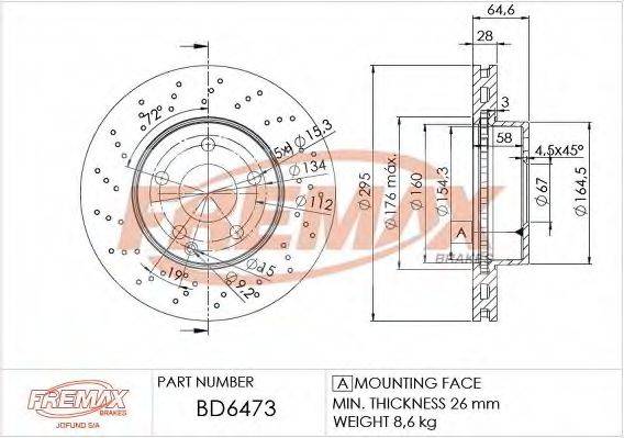 FREMAX BD6473 гальмівний диск