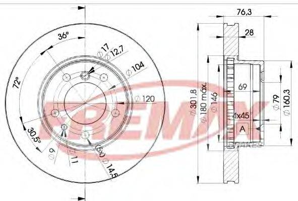 FREMAX BD2215 гальмівний диск