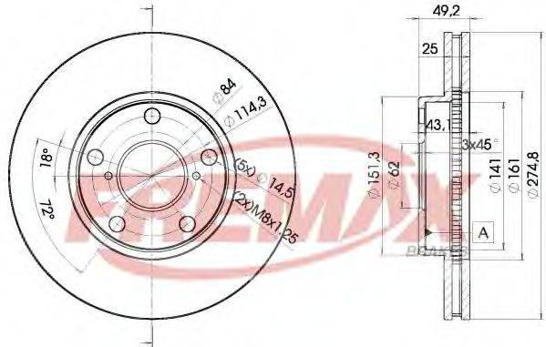 FREMAX BD2878 гальмівний диск