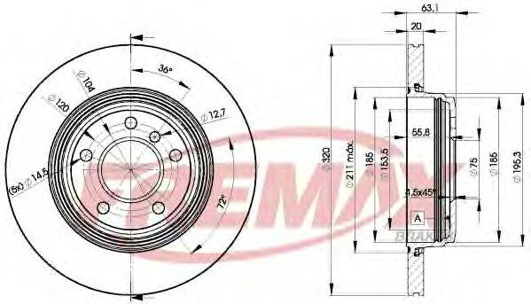 FREMAX BD3215 гальмівний диск