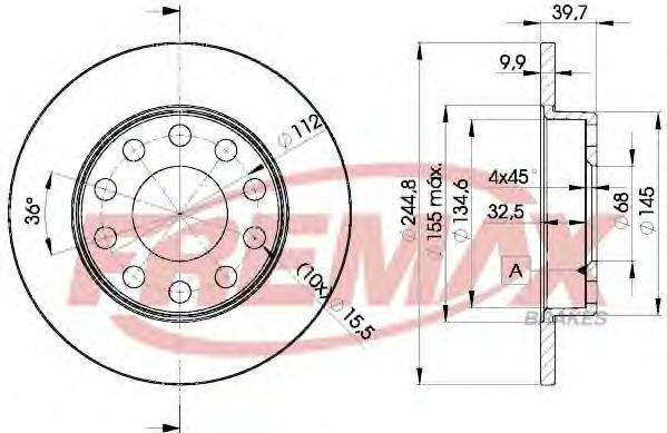 FREMAX BD3637 гальмівний диск