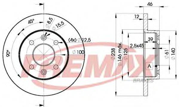 FREMAX BD4286 гальмівний диск