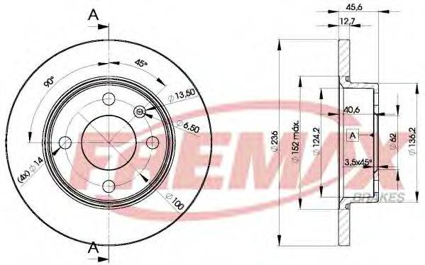 FREMAX BD4322 гальмівний диск