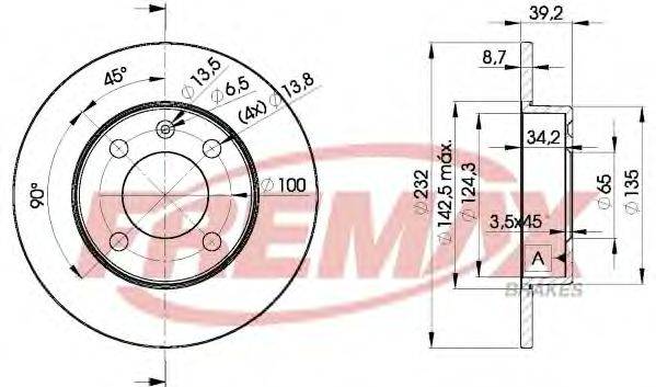 FREMAX BD5608 гальмівний диск