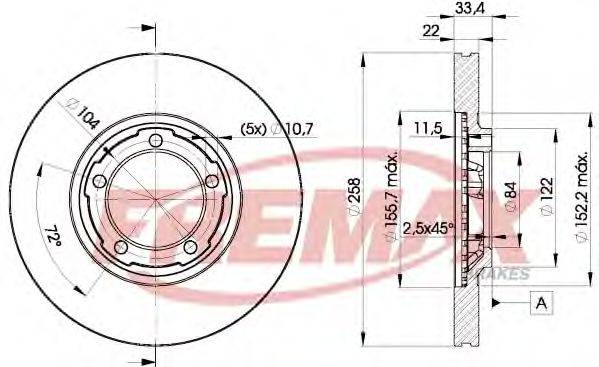 FREMAX BD7030 гальмівний диск