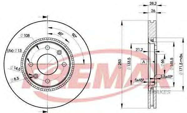 FREMAX BD7406 гальмівний диск