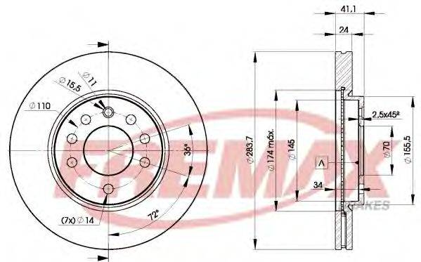 FREMAX BD9047 гальмівний диск