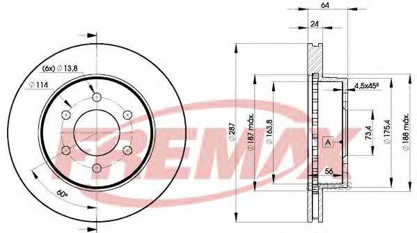 FREMAX BD9208 гальмівний диск