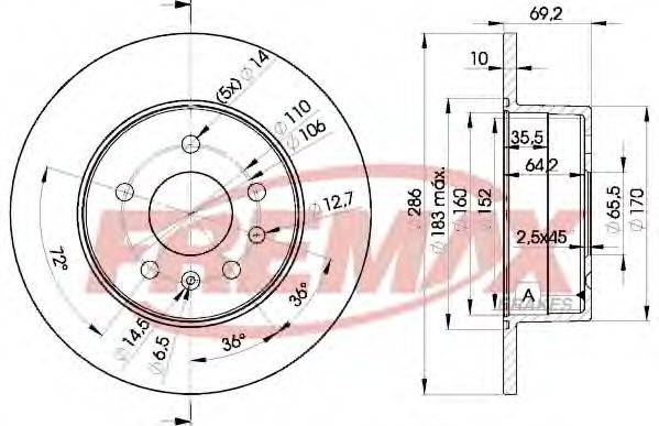 FREMAX BD9210 гальмівний диск