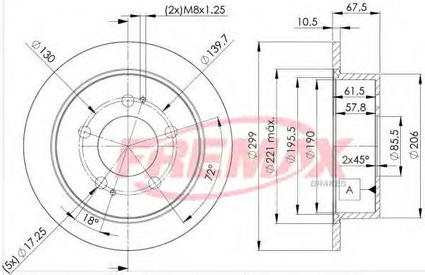 FREMAX BD8680 гальмівний диск