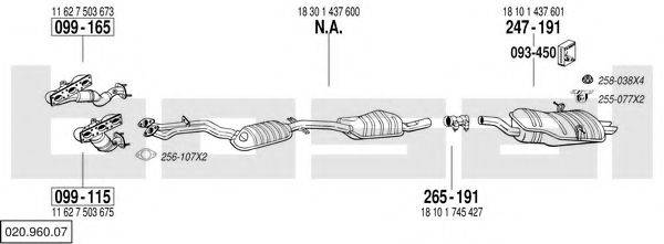 BOSAL 02096007 Система випуску ОГ