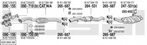 BOSAL 02096098 Система випуску ОГ