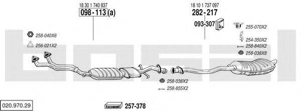 BOSAL 02097029 Система випуску ОГ