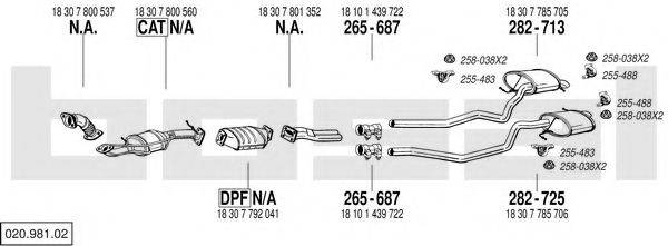 BOSAL 02098102 Система випуску ОГ