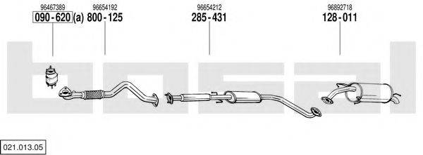 BOSAL 02101305 Система випуску ОГ