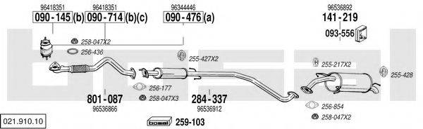 BOSAL 02191010 Система випуску ОГ