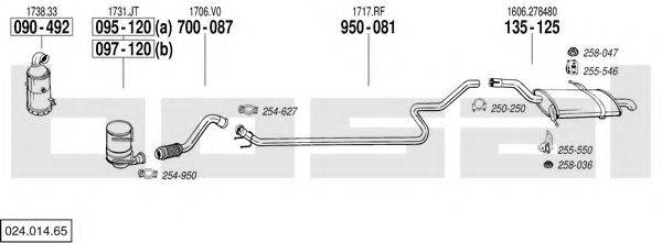 BOSAL 02401465 Система випуску ОГ