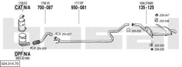 BOSAL 02401470 Система випуску ОГ