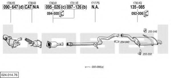 BOSAL 02401476 Система випуску ОГ