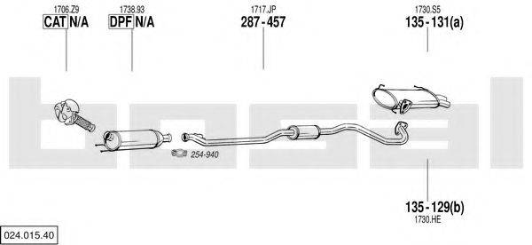 BOSAL 02401540 Система випуску ОГ