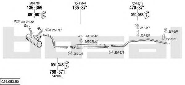 BOSAL 02405350 Система випуску ОГ