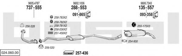 BOSAL 02406000 Система випуску ОГ