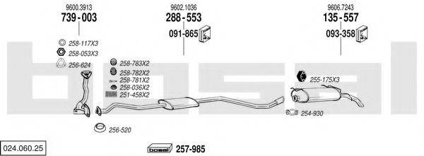 BOSAL 02406025 Система випуску ОГ