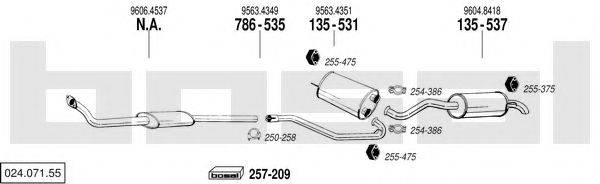 BOSAL 02407155 Система випуску ОГ