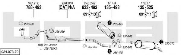 BOSAL 02407370 Система випуску ОГ