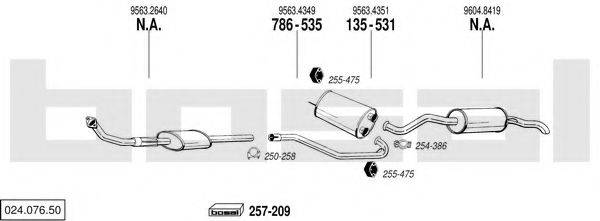 BOSAL 02407650 Система випуску ОГ