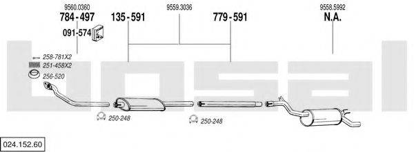 BOSAL 02415260 Система випуску ОГ