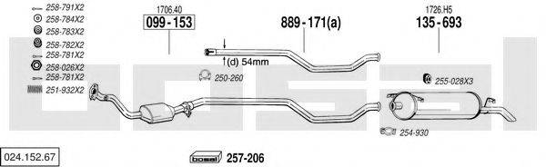 BOSAL 02415267 Система випуску ОГ