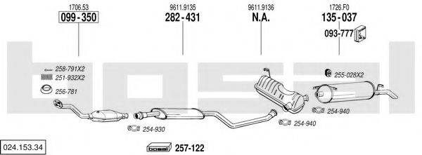 BOSAL 02415334 Система випуску ОГ