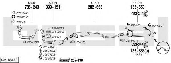 BOSAL 02415356 Система випуску ОГ