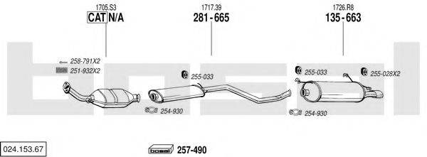 BOSAL 02415367 Система випуску ОГ